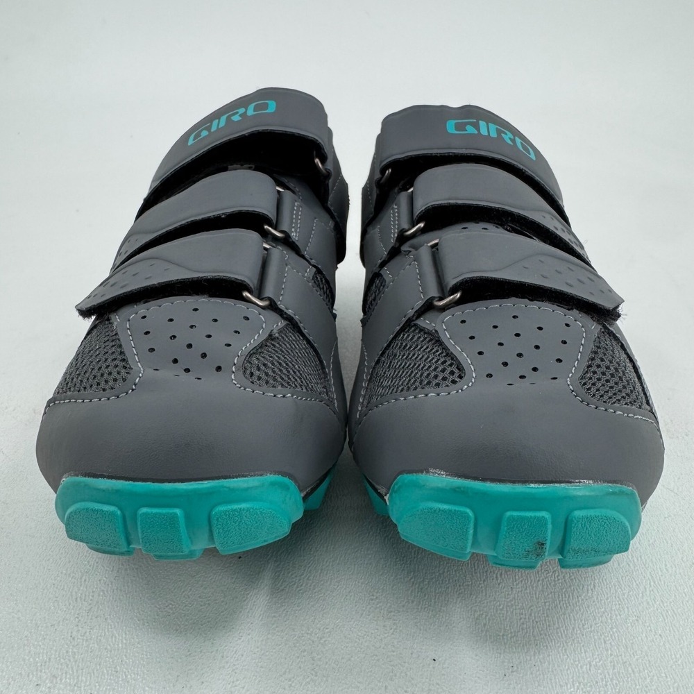 Giro Riela RII Cycling Shoes WOMENS Gray Blue Hook & Loop Close SIZE 8.5 - Picture 13 of 16